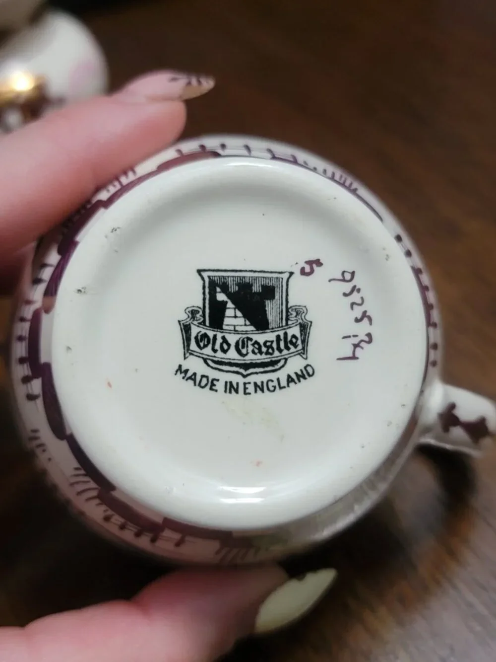 Vintage Old Castle England Lusterware Creamer Pitcher Pair – Pink Purple Village
